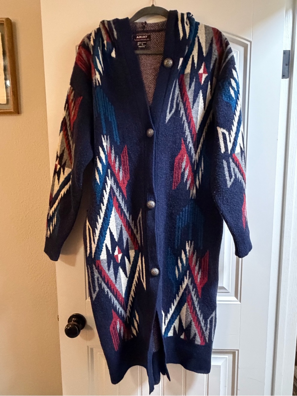 Ariat Chimayo Collection Southwestern Hooded Duster Cardigan M